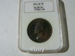 Great Britain George IV 1826 1 PENNY COIN, UNCIRCULATED, CERTIFIED NGC MS65-BN
