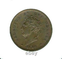 Great Britain George IV 1826 1 Penny Coin, Uncirculated, Certified Ngc Ms64-bn