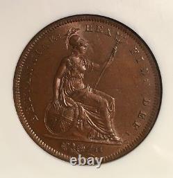 Great Britain George IV 1826 1 Penny Coin, Uncirculated, Certified Ngc Ms65-bn