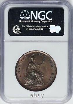 Great Britain George IV 1826 1 Penny Coin Uncirculated, Ngc Certified Ms65-bn