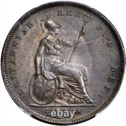 Great Britain George IV 1826 1 Penny Coin, Uncirculated, Pcgs Certified Ms63-bn
