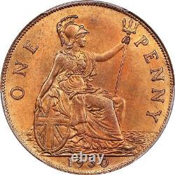 Great Britain George V 1930 Penny, Gem Uncirculated, Pcgs Certified Ms-65-rb