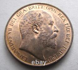 Great Britain KM794.2, Edward VII Penny 1903 red-brown UNC, much red