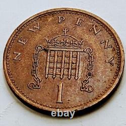 Great Britain New Penny, 1971 Nice Tone Unc1st Year Ever MintedFree Shipping