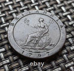 Great Britain One Penny, Pence copper coin 1797 Beautiful Details