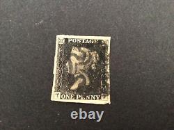 Great Britain Penny Black 1840 4 Margin black Maltese Cross Used Stamp Ref 61548