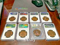 Great Britain Penny Collection- Years 1900 to 1970, 57 NGC/PCGS Graded Coins