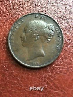 Great Britain. Uk Penny 1853. Queen Victoria Glorious Coin