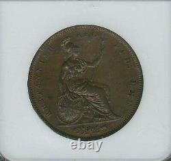 Great Britain Victoria 1841 1 Penny Coin, Uncirculated, Certified Ngc Ms63-bn