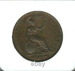 Great Britain Victoria 1841 1 Penny Coin, Uncirculated, Certified Ngc Ms63-bn