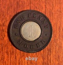 Great Britain Victoria 1844 1 Penny Model Token/pattern Coin Almost Uncirculated