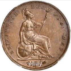 Great Britain Victoria 1853 1 Penny Coin, Uncirculated, Certified Pcgs Ms 64-bn