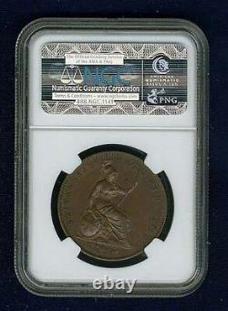 Great Britain Victoria 1858/3 1 Penny Coin, Uncirculated, Certified Ngc Ms64-bn