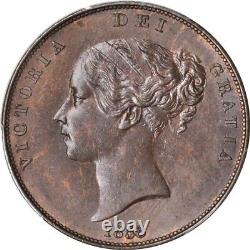 Great Britain Victoria 1858/7 1 Penny Coin Uncirculated, Certified Pcgs Ms63-bn