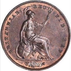 Great Britain Victoria 1858/7 1 Penny Coin Uncirculated, Certified Pcgs Ms63-bn