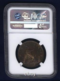 Great Britain Victoria 1865 Penny, Uncirculated, Certified Ngc Ms62-bn
