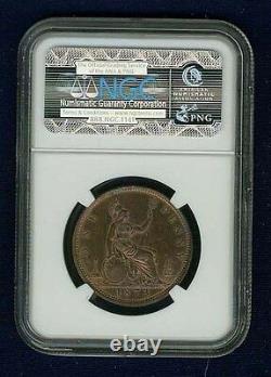 Great Britain Victoria 1873 1 Penny, Choice Uncirculated, Certified Ngc Ms63rb