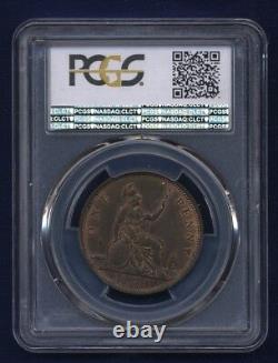 Great Britain Victoria 1874-h Penny Coin, Uncirculated, Certified Pcgs Ms65-rb