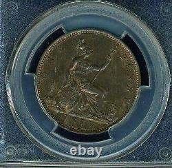 Great Britain Victoria 1877 Penny, Choice Uncirculated, Certified Pcgs Ms63-rb