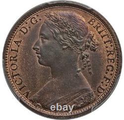 Great Britain Victoria 1877 Penny, Choice Uncirculated, Certified Pcgs Ms64-rb