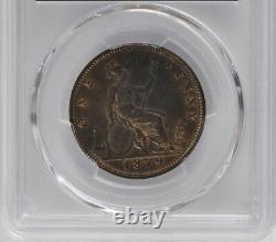 Great Britain Victoria 1879 1 Penny Coin, Uncirculated, Certified Pcgs Ms 63-rb