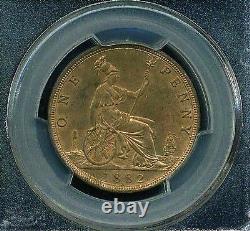 Great Britain Victoria 1882-h Penny, Choice+ Uncirculated, Certified Pcgs Ms64+