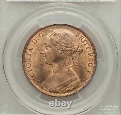 Great Britain Victoria 1887 Penny, Gem Uncirculated, Certified Pcgs Ms65-rb