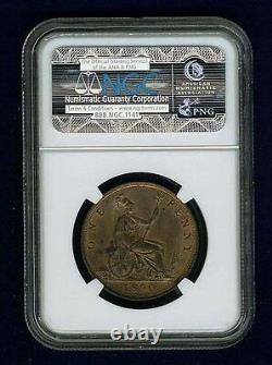 Great Britain Victoria 1890 1 Penny, Choice Uncirculated, Certified Ngc Ms63-rb