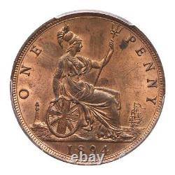 Great Britain Victoria 1894 1 Penny Coin Uncirculated, Certified Pcgs Ms64-rb
