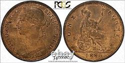 Great Britain Victoria Bronze 1886 1 Penny PCGS MS63 RB Light Toned KM# 755 (3)