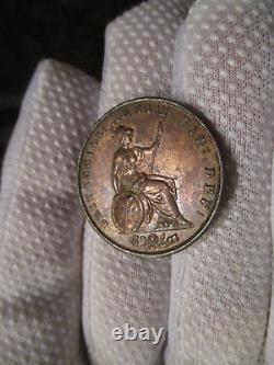 Great Britain Victoria Copper 1854 1/2 Penny UNCIRCULATED Nice Toned KM#726