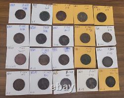 Lot Of 20 Bronze Half Pennies Dated 1860 GB Victoria As Imaged