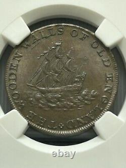 NGC MS64BN 1795 Great Britain Middlesex. National Series copper 1/2 Penny Token