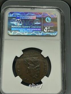 NGC MS64BN 1795 Great Britain Middlesex. National Series copper 1/2 Penny Token