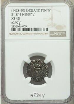 Nd (1422-1430) Great Britain Henry VI Penny Ngc Xf-45