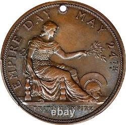 Nd(1928) Great Britain George V (edward Vii) Bronze Medal Pcgs Ms64 Brown