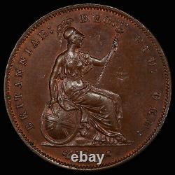 PCGS MS63 1858 Great Britain Victoria Penny Large date without WW KM739, S-3948