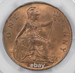 PCGS MS65RB 1921 Great Britain George V Penny