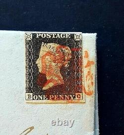 PENNY BLACK 11TH MAY 1840 ON COVER SGA1tf CAT VALUE £3500 LOVELY