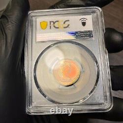 PR64RB 1973 Great Britain 1 Penny Proof, PCGS Trueview- Rainbow Toned