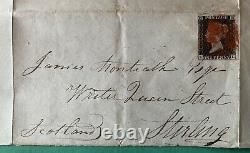 Penny Black Plate 2 (ll) On Part Entire 4 Clear To Huge Margins 19 June 1840
