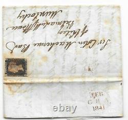 Penny Black on 1841 entire multiple scans letter fr Sir Colin Mackenzie s93