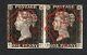 Qv Penny Black 1840 Sg 2 1d Black Plate 2 In A Pair (dc Dd) Super Red Mx