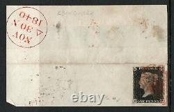 QV penny black 1840 Sg 2 1d black plate 4 (P G) Scottish used with red MX