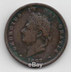 Rare Great Britain George IV 1827 Penny 1d