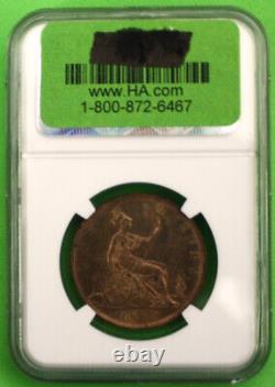 S11 -Great Britain 1 Penny 1887 NGC MS64 RB Brilliant Uncirculated Coin Victoria