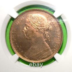 S11 -Great Britain 1 Penny 1887 NGC MS64 RB Brilliant Uncirculated Coin Victoria