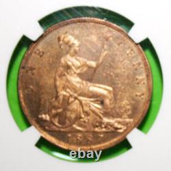 S11 -Great Britain 1 Penny 1887 NGC MS64 RB Brilliant Uncirculated Coin Victoria