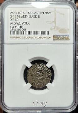 Silver 978-1016 England Great Britain Penny Aethelred II S-1144 NGC XF40