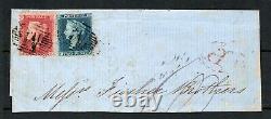 Small part of a letter with penny red & blue star with M cancel of Malta & Red c
